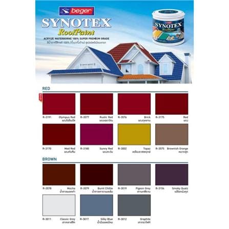 สีทาหลังคา BEGER SYNOTEX R3012 สีเทากราไฟท์ กึ่งเงา 1 แกลลอน_2
