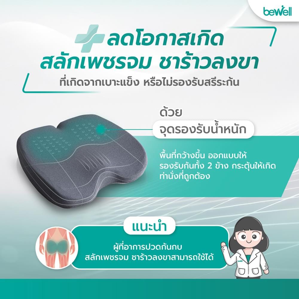 เบาะรองนั่ง BEWELL EC04 สีเทา