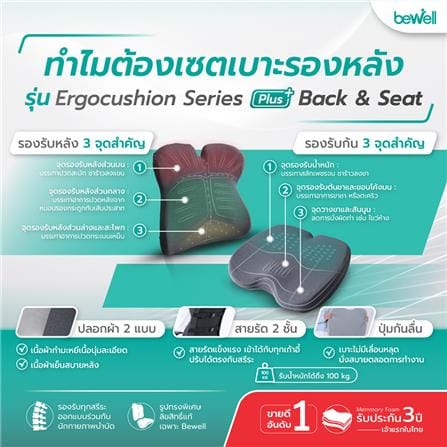 เบาะรองนั่ง BEWELL EC04 สีเทา_9