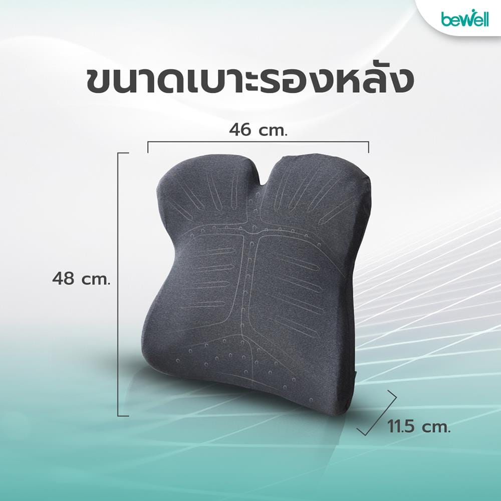 เบาะรองหลัง BEWELL EC-03 สีเทา