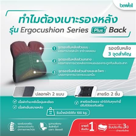เบาะรองหลัง BEWELL EC-03 สีเทา_4