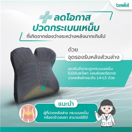 เบาะรองหลัง BEWELL EC-03 สีเทา_7