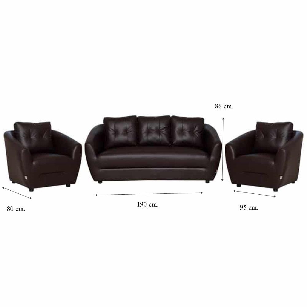 ชุดโซฟา 5 ที่นั่ง AS FURNITURE ROOF LBWD40 PVC สีน้ำตาลเข้ม