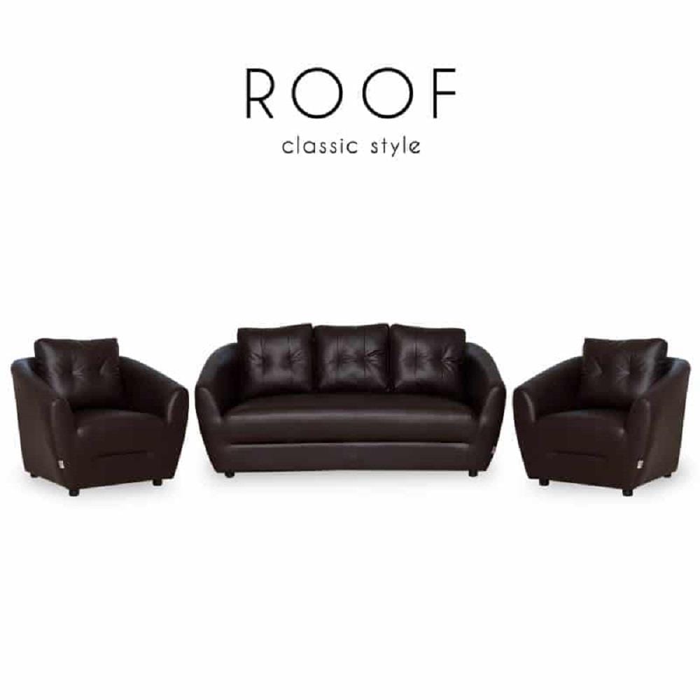 ชุดโซฟา 5 ที่นั่ง AS FURNITURE ROOF LBWD40 PVC สีน้ำตาลเข้ม