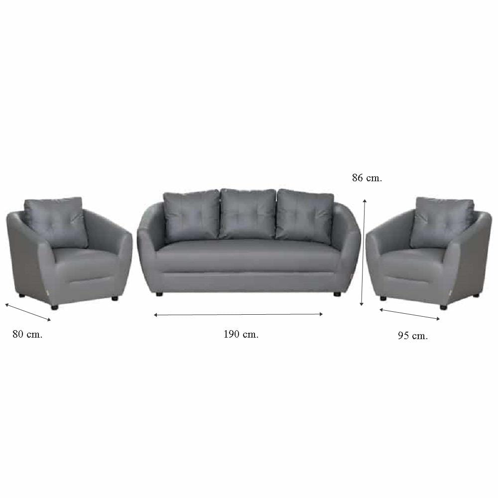 ชุดโซฟา 5 ที่นั่ง AS FURNITURE ROOF LGYD10 PVC สีเทา