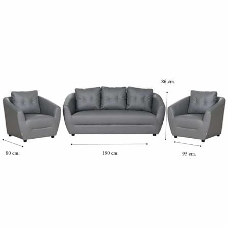 ชุดโซฟา 5 ที่นั่ง AS FURNITURE ROOF LGYD10 PVC สีเทา_7