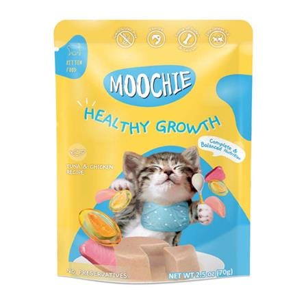 อาหารเปียกลูกแมว MOOCHIE HEALTHY GROWTH TUNA AND CHICKEN 70 ก._0