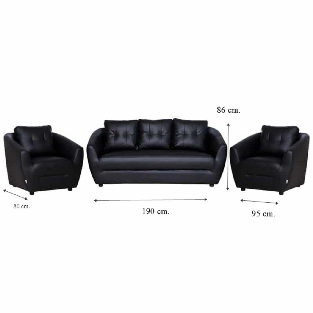 ชุดโซฟา 5 ที่นั่ง AS FURNITURE ROOF LBKD36 PVC สีดำ