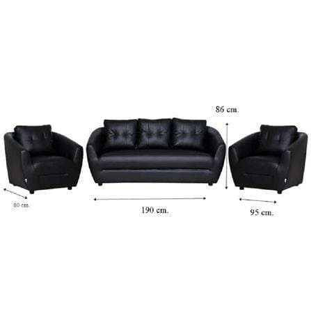 ชุดโซฟา 5 ที่นั่ง AS FURNITURE ROOF LBKD36 PVC สีดำ_7