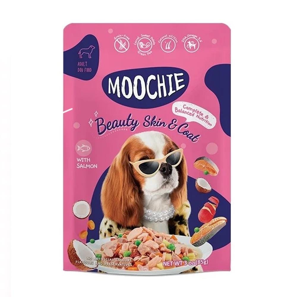 อาหารเปียกสุนัข MOOCHIE BEAUTY SKIN AND COAT 85 ก.