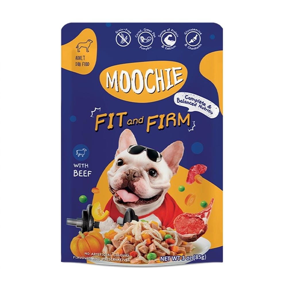 อาหารเปียกสุนัข MOOCHIE FIT AND FIRM 85 ก.