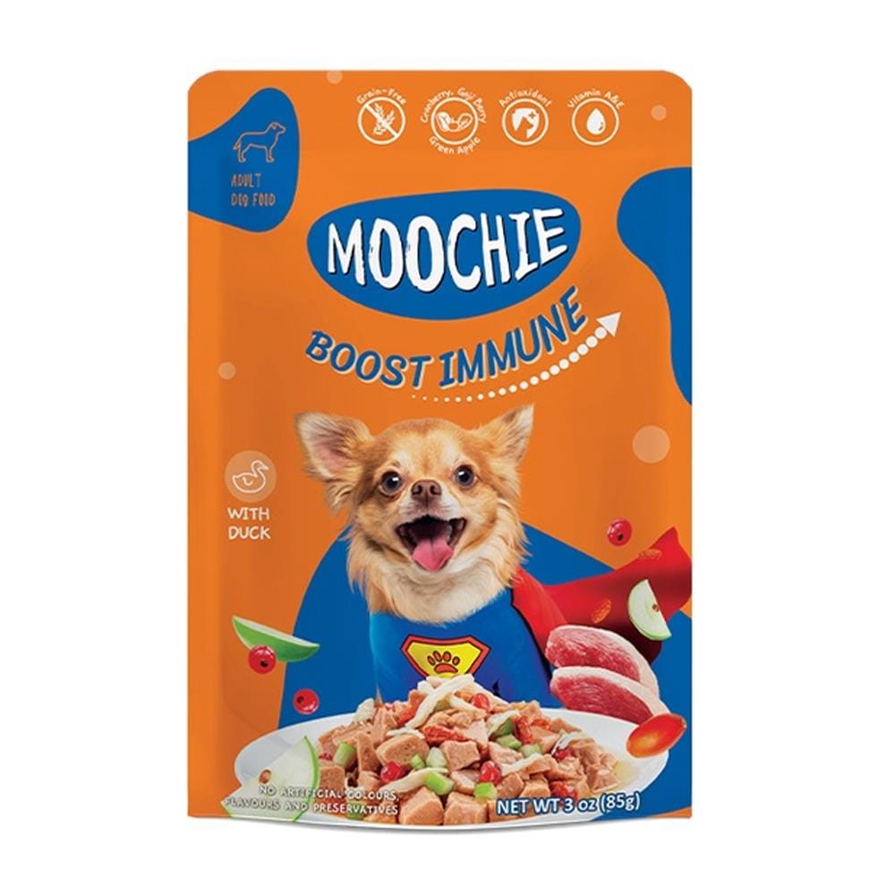 อาหารเปียกสุนัข MOOCHIE BOOST IMMUNE 85 ก.