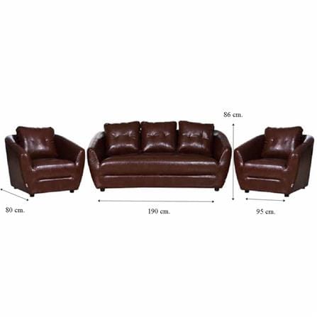 ชุดโซฟา 5 ที่นั่ง AS FURNITURE ROOF LBWB22 PVC สีน้ำตาลเข้ม_7