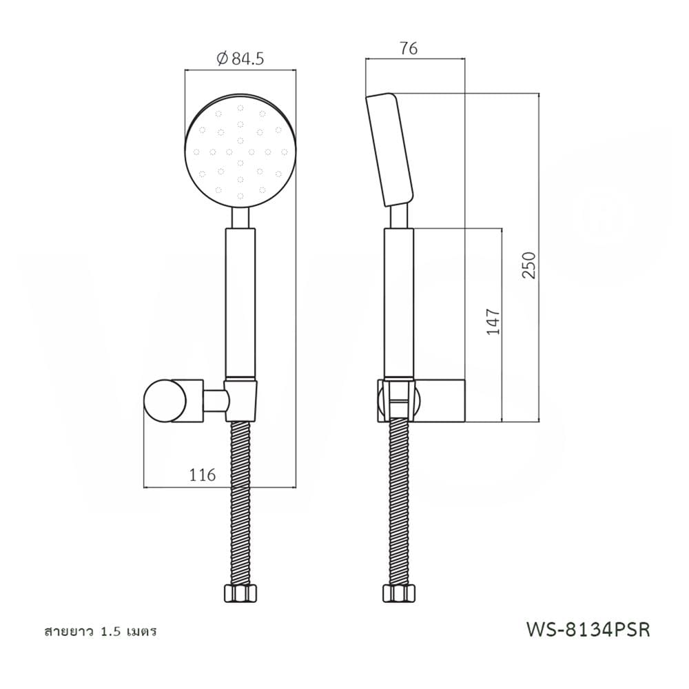 ชุดฝักบัวสายอ่อน WS WS-8134PSR