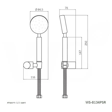 ชุดฝักบัวสายอ่อน WS WS-8134PSR_1