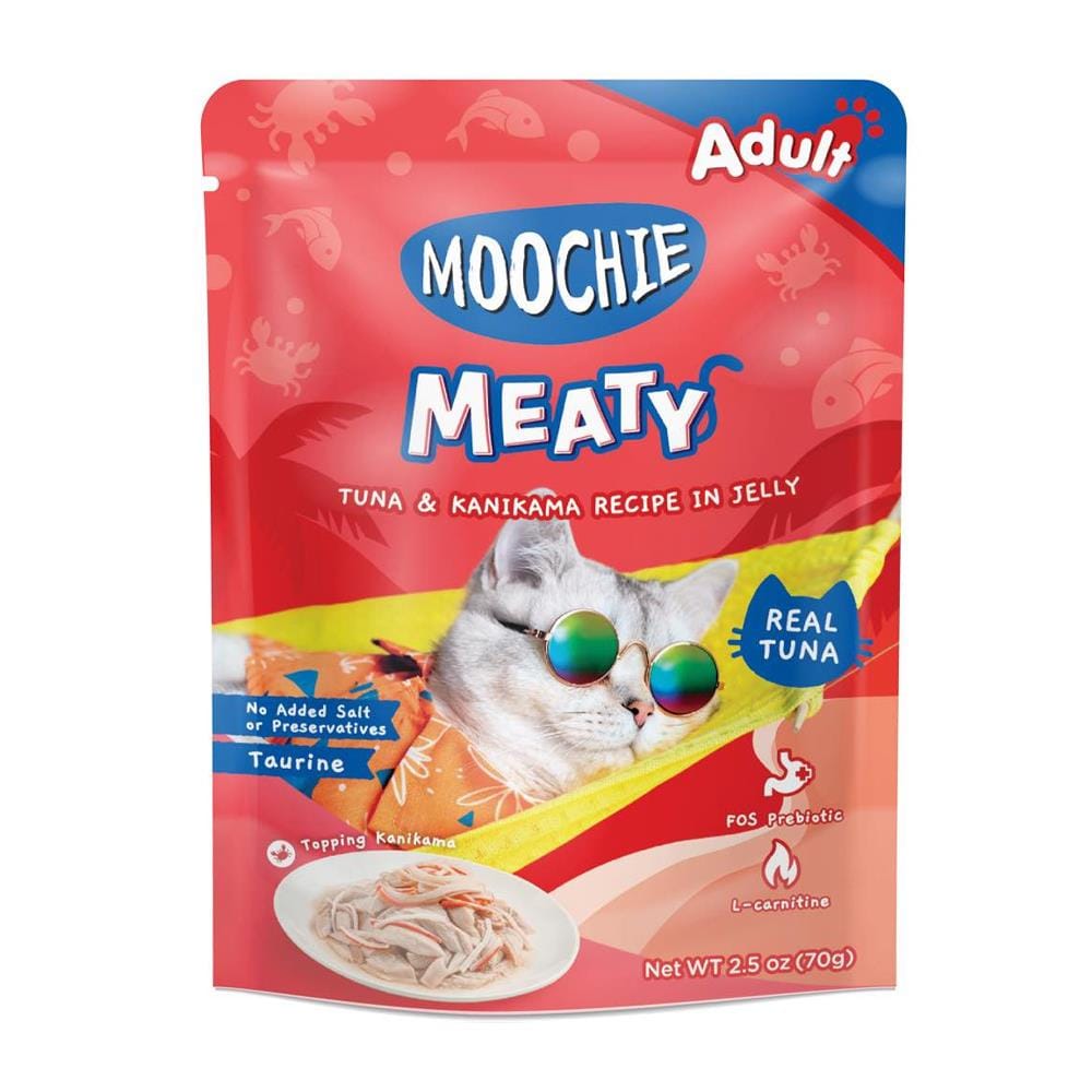 อาหารเปียกแมว MOOCHIE TUNA AND KANIKAMA IN JELLY 70 ก.