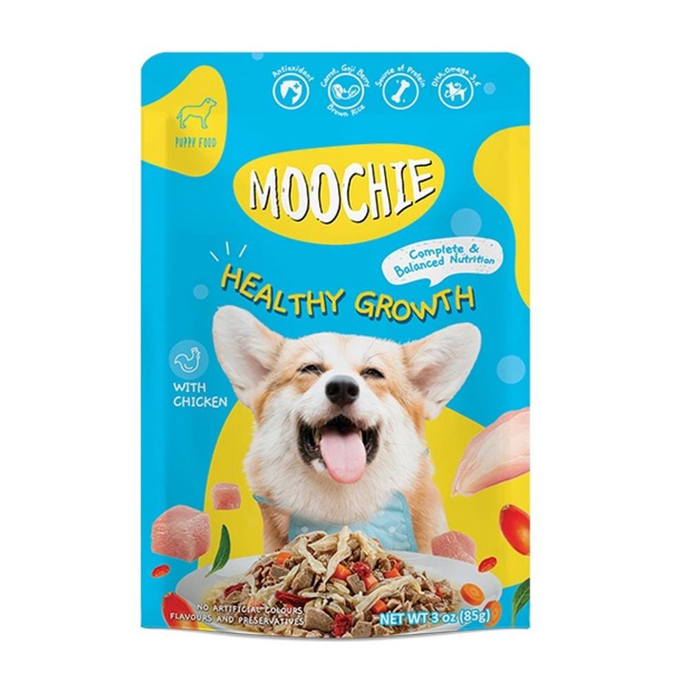อาหารเปียกสุนัข MOOCHIE HEALTHY GROWTH 85 ก.