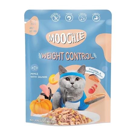 อาหารเปียกแมว MOOCHIE WEIGHT CONTROL MINCE WHITE SALMON 70 ก._0