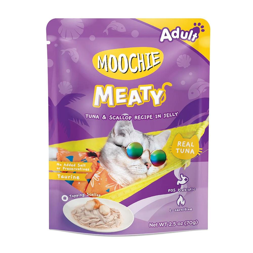 อาหารเปียกแมว MOOCHIE TUNA AND SCALLOP IN JELLY 70 ก.