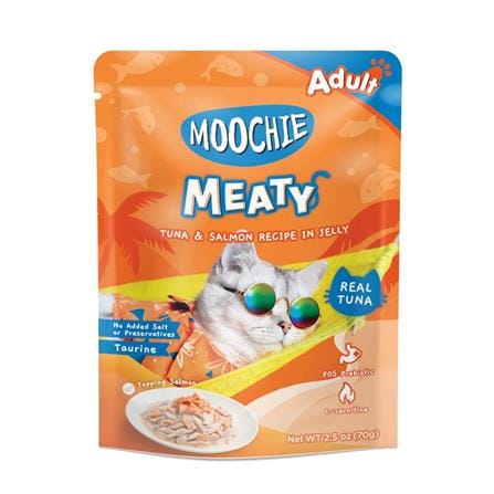 อาหารเปียกแมว MOOCHIE TUNA AND SALMON IN JELLY 70 ก._0