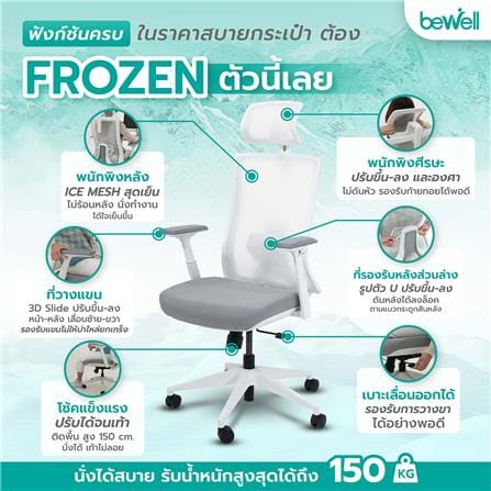 เก้าอี้สุขภาพ BEWELL FROZEN สีขาว_9
