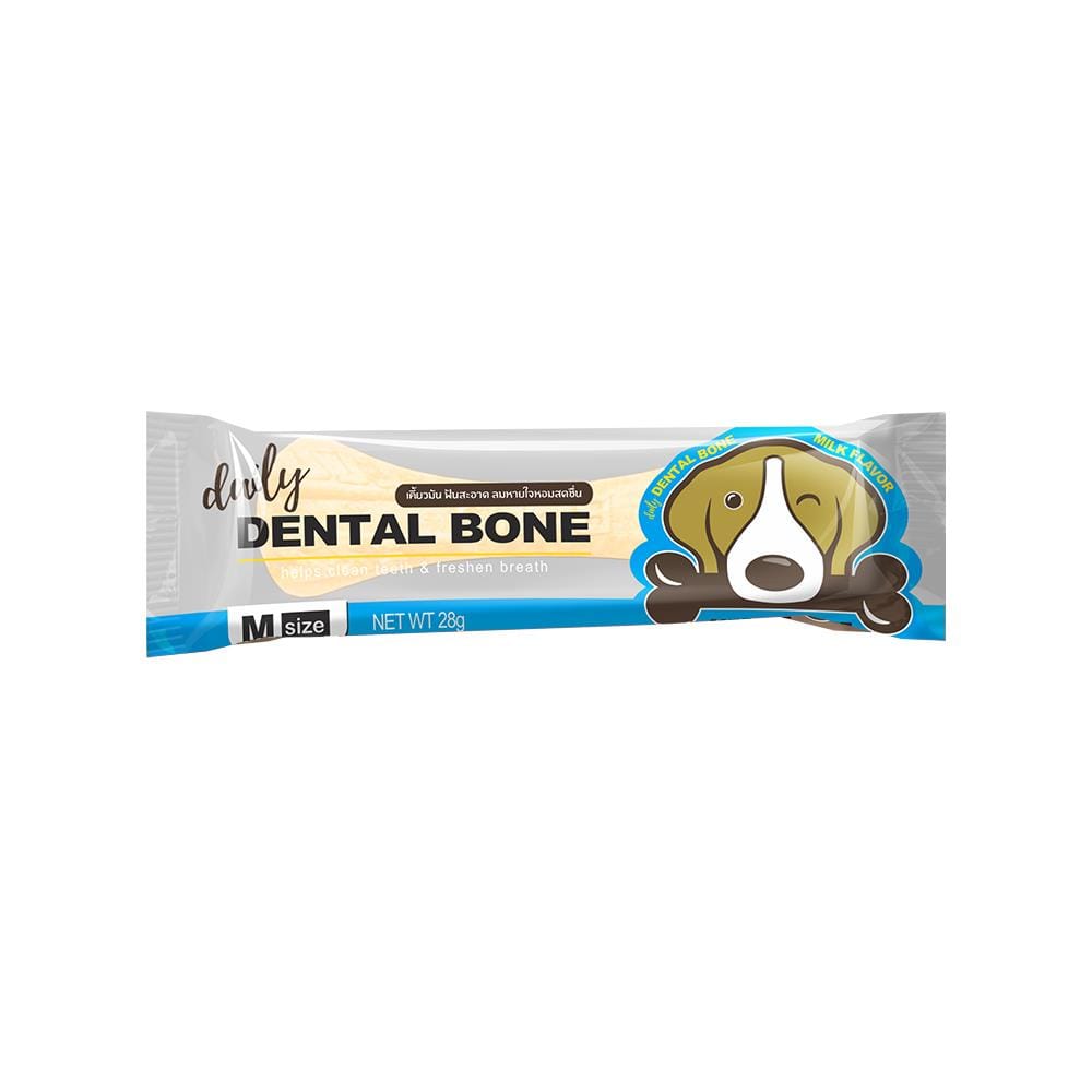 ขนมขัดฟันสุนัข DENTAL BONE MILK M 28 ก. 24 ชิ้น/กล่อง
