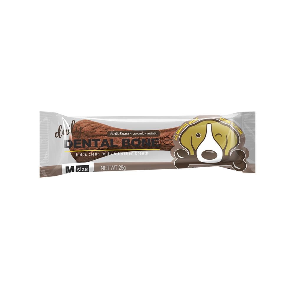 ขนมขัดฟันสุนัข DENTAL BONE LIVER M 28 ก. 24 ชิ้น/กล่อง
