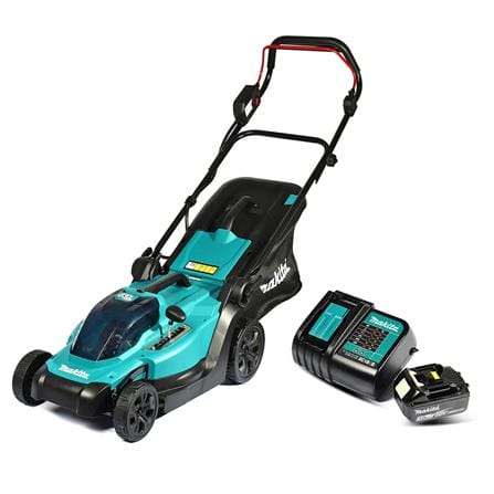 รถเข็นตัดหญ้า (พร้อมแบตเตอรี่และแท่น) MAKITA DLM330SF 18 โวลต์_0