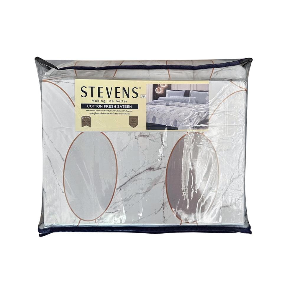 ชุดผ้าปูที่นอน 5 ฟุต 6 ชิ้น STEVENS COTTON FRESH SATEEN MG15
