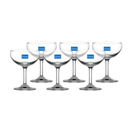 แก้วก้าน 200 มล. OCEAN GLASS CLASSIC SAUCER CHAMP แพ็ก 6 ใบ