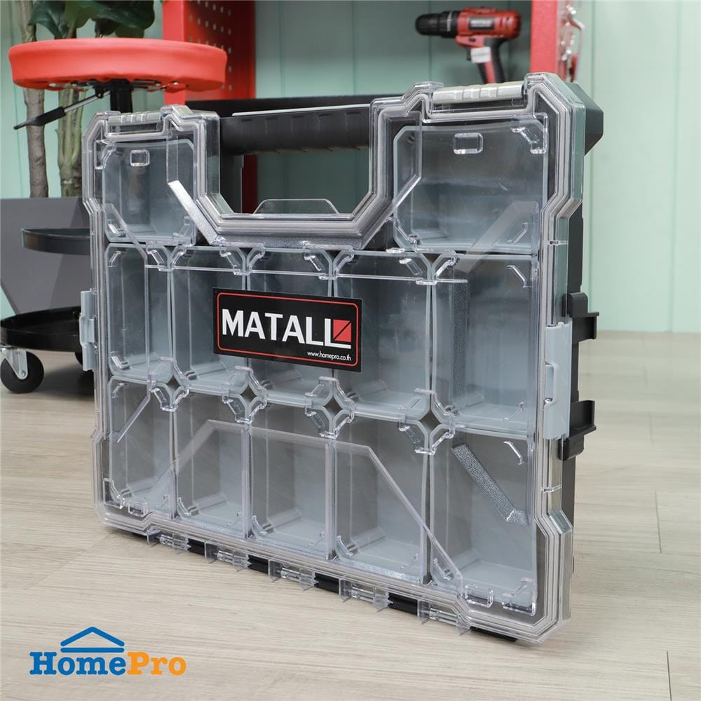 กล่องเครื่องมือ DIY MATALL HL-3086-F 12 ช่อง สีเทา