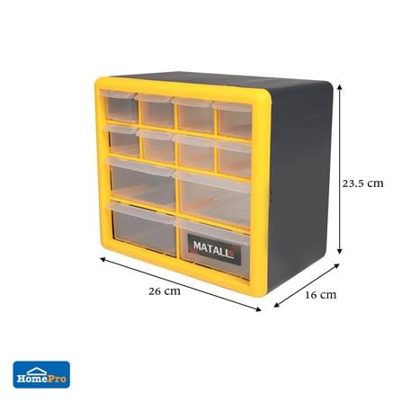 กล่องเครื่องมือ DIY MATALL HL3045-B 12 ช่อง สีเหลือง_7
