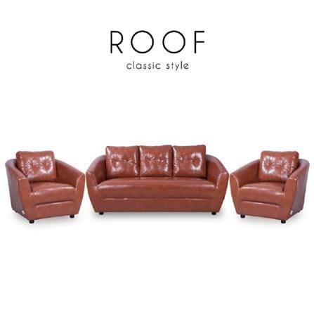 ชุดโซฟา 5 ที่นั่ง AS FURNITURE ROOF LBWB21 PVC น้ำตาลอ่อน_5