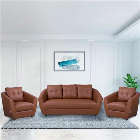 ชุดโซฟา 5 ที่นั่ง AS FURNITURE ROOF LBWD41 PVC สีน้ำตาลอ่อน_6