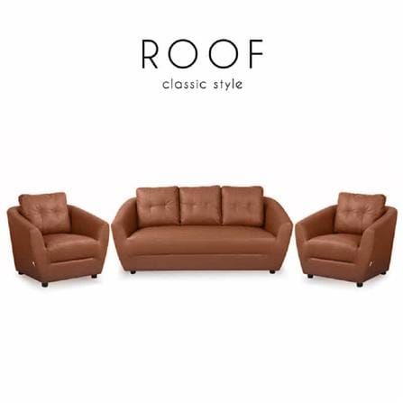 ชุดโซฟา 5 ที่นั่ง AS FURNITURE ROOF LBWD41 PVC สีน้ำตาลอ่อน_5