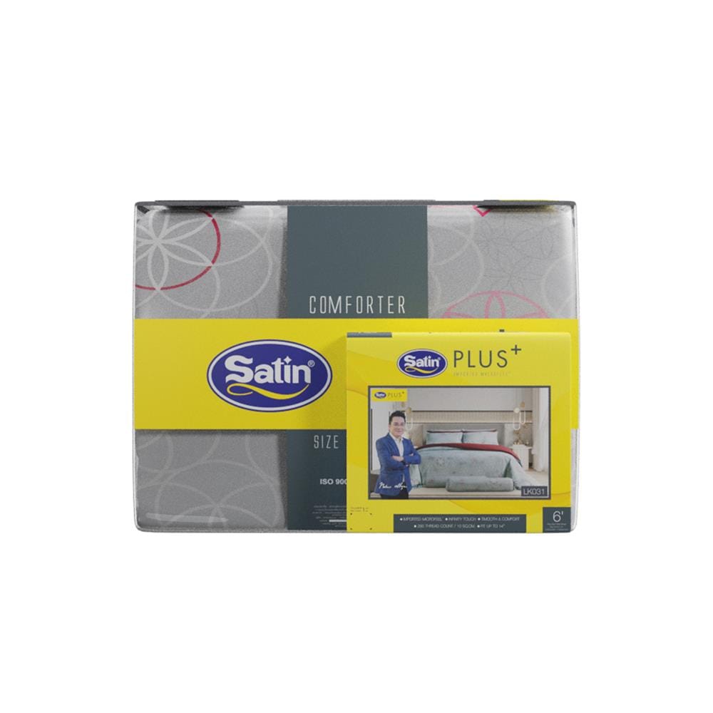 ชุดผ้าปูที่นอน 6 ฟุต 6 ชิ้น SATIN PLUS PRINT LK031