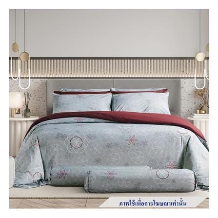 ชุดผ้าปูที่นอน 6 ฟุต 6 ชิ้น SATIN PLUS PRINT LK031