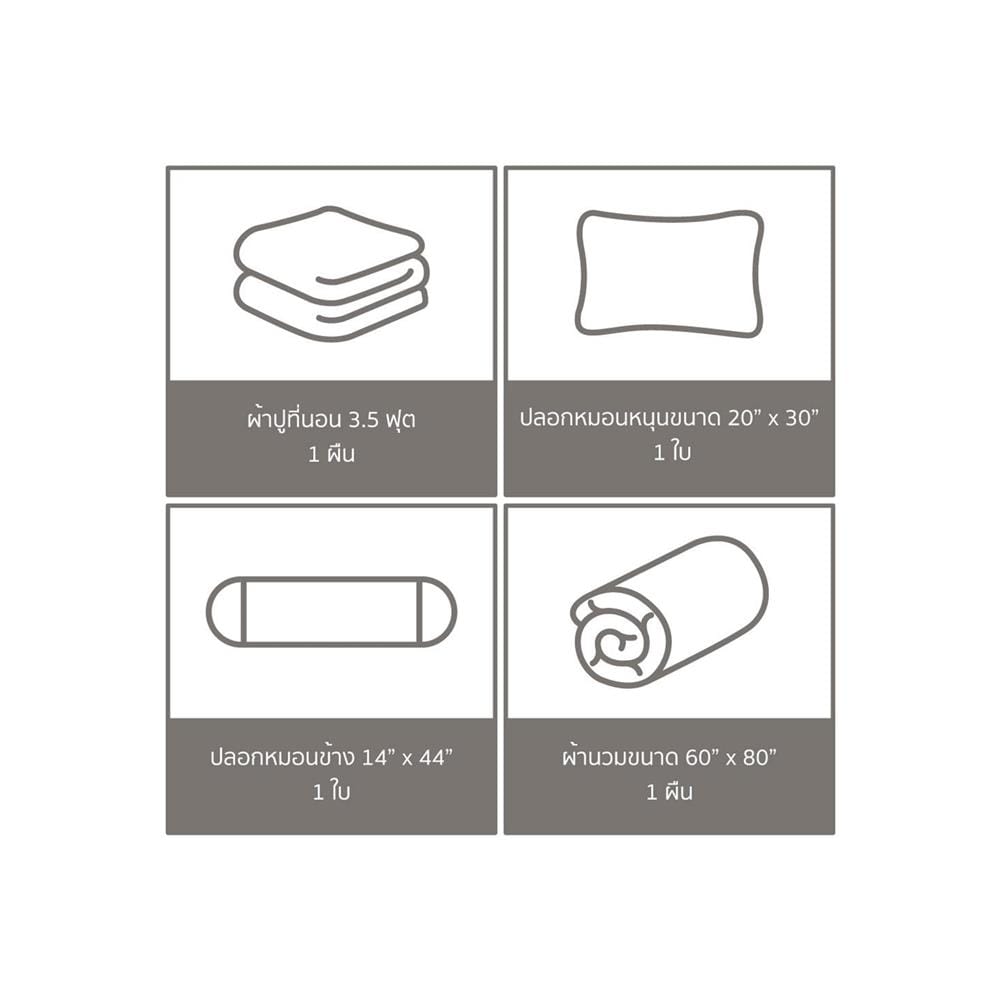 ชุดผ้าปูที่นอน 3.5 ฟุต 4 ชิ้น SATIN PLUS PRINT PP020