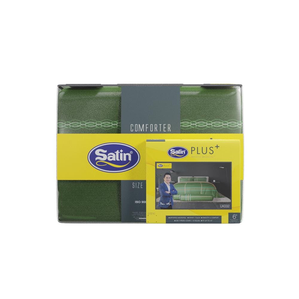 ชุดผ้าปูที่นอน 6 ฟุต 6 ชิ้น SATIN PLUS PRINT LK032