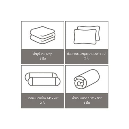 ชุดผ้าปูที่นอน 6 ฟุต 6 ชิ้น SATIN PLUS PRINT PP025_5
