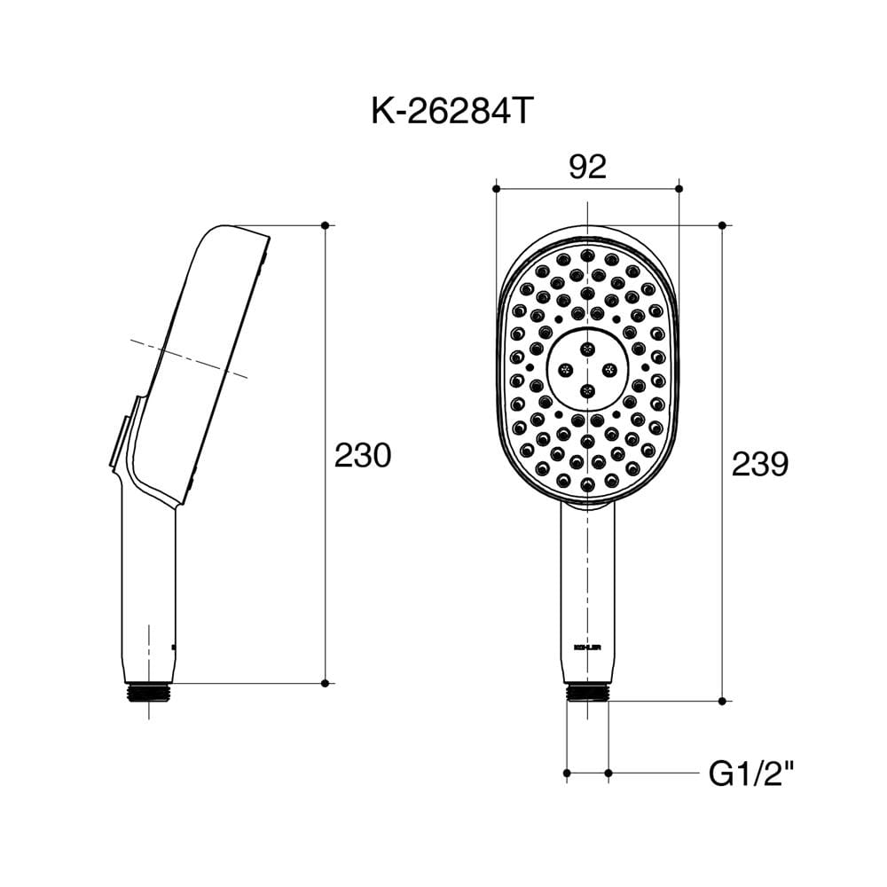 หัวฝักบัวสายอ่อน 3 ระดับ KOHLER K-26284T-BL สีดำ