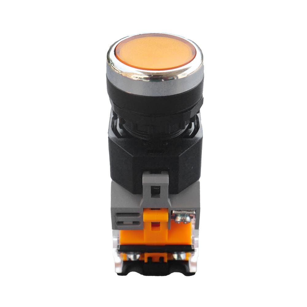 สวิตช์ปุ่มกด LED CT ELECTRIC LA38-11D/YE 22 มม. สีเหลือง
