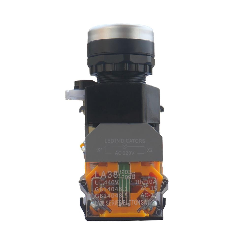สวิตช์ปุ่มกด LED CT ELECTRIC LA38-11D/YE 22 มม. สีเหลือง