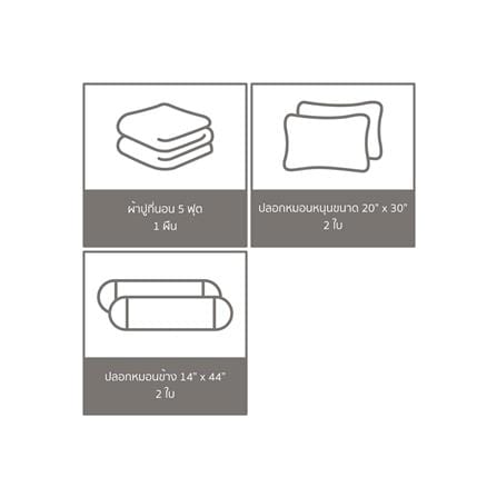 ชุดผ้าปูที่นอน 5 ฟุต (ชุด 5 ชิ้น) SATIN PLUS SOLID PS020_5