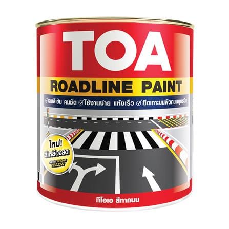 สีทาถนน สะท้อนแสง TOA ROADLINE 718 สีเหลือง 3 ลิตร_0
