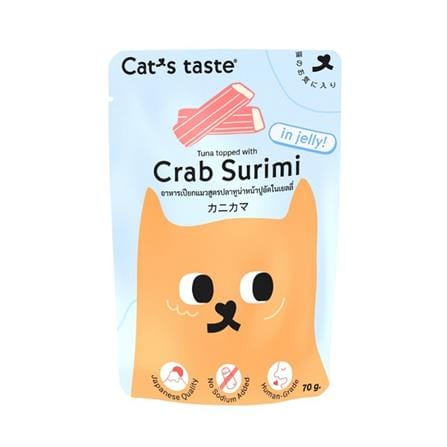 อาหารเปียกแมว CATS TASTE TUNA TOPPED WITH CRAB SURIMI IN JELLY 70 ก._0