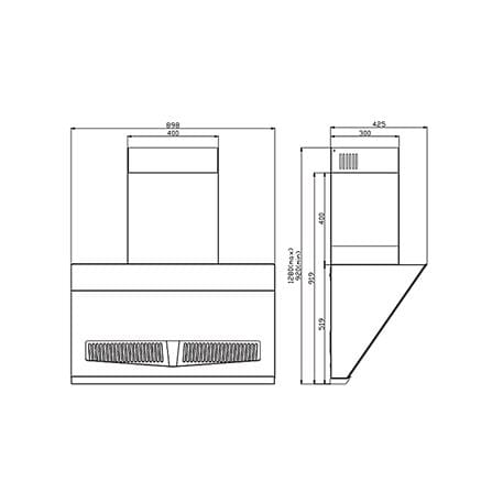 เครื่องดูดควันกระโจม LINEA LVT 90 90 ซม._4