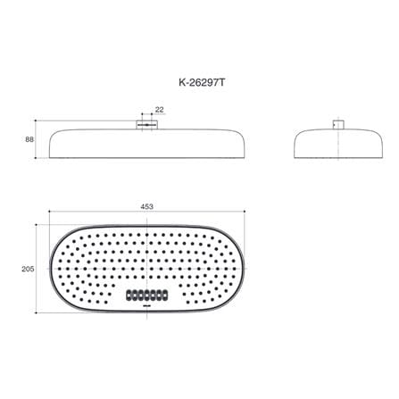 ฝักบัวก้านแข็ง เฉพาะหัว KOHLER K-26297T-2MB_2