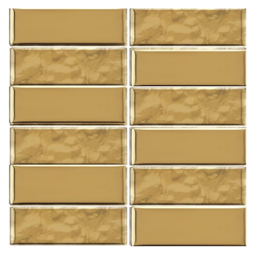 โมเสคแก้ว 30x30 ซม. GLASCERA ซับเวย์ โกลด์