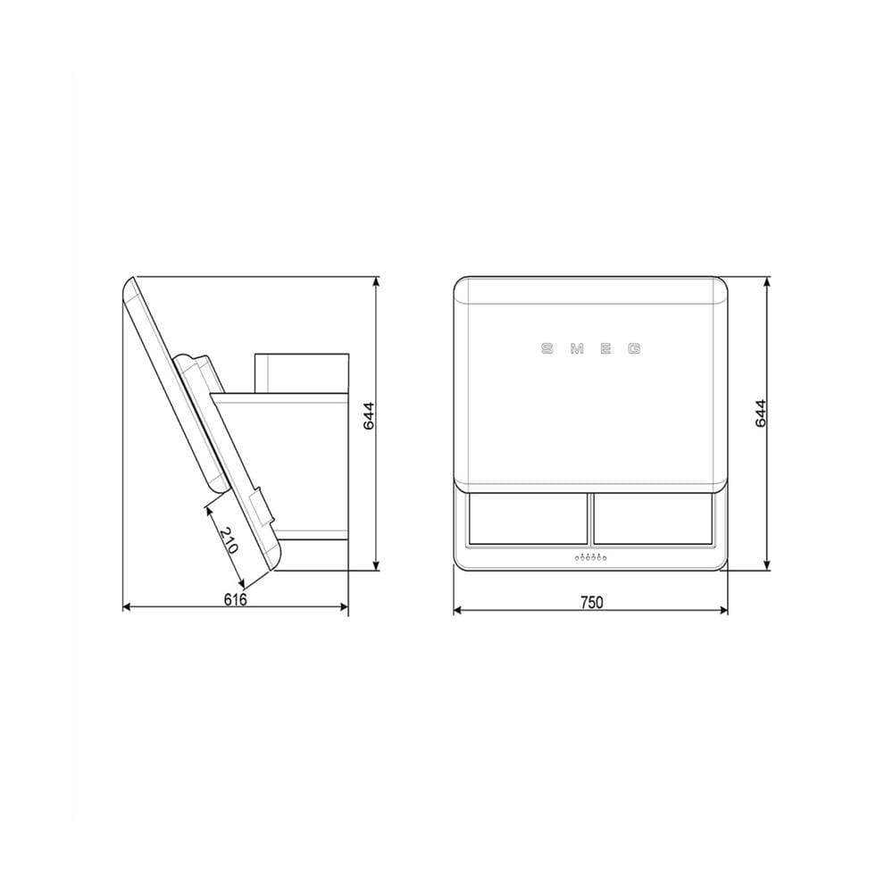 เครื่องดูดควันกระโจม SMEG KFAB75BL 75 ซม.